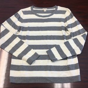 Gray & Cream Striped J. Crew Sweater